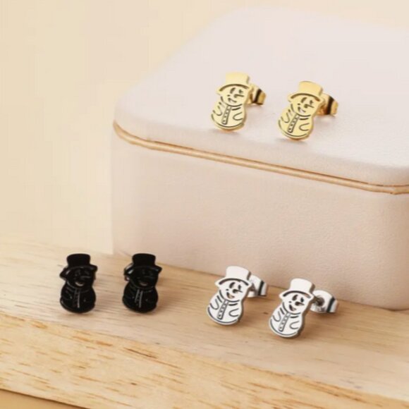 Snowman Stainless Steal Earrings NWT - Picture 1 of 5